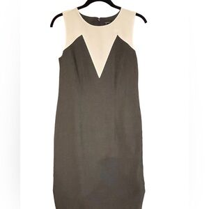 🔥NWT Ann Taylor charcoal gray & white sleeveless dress size 6.  PERFECTION!